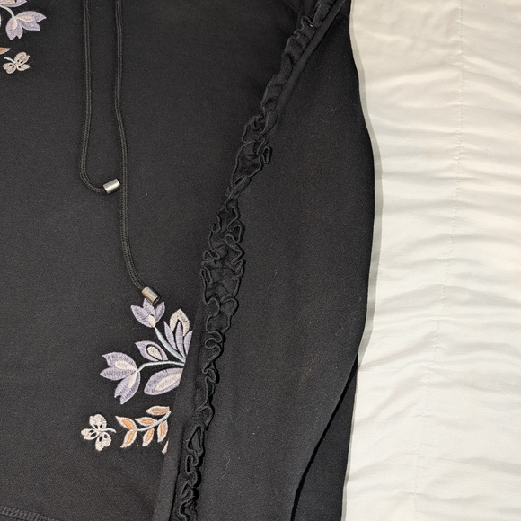Hannah Black Hoodie with Colorful Floral Embroidery - Picture 7 of 8
